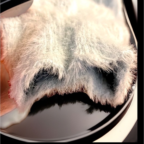 Rare Choker Loose SOO Soft Plush Open Shoulder light Baby Blue Sweater - Picture 6 of 12